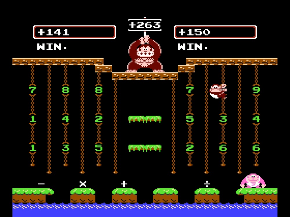 Gameplay of Donkey Kong Jr. Math for NES